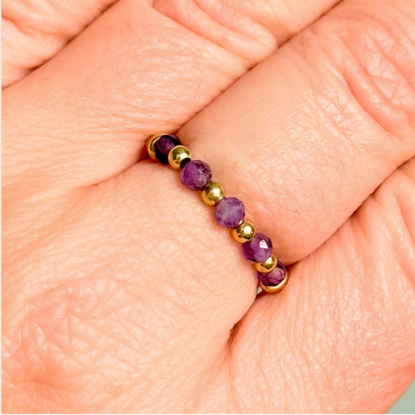 Dainty amethyst gold vermeil ring
