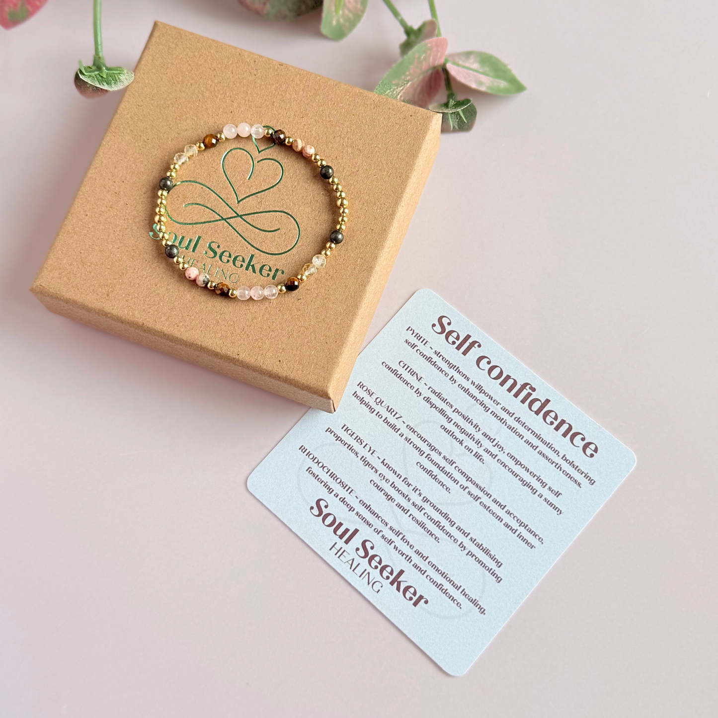 Gold vermeil crystal self confidence bracelet
