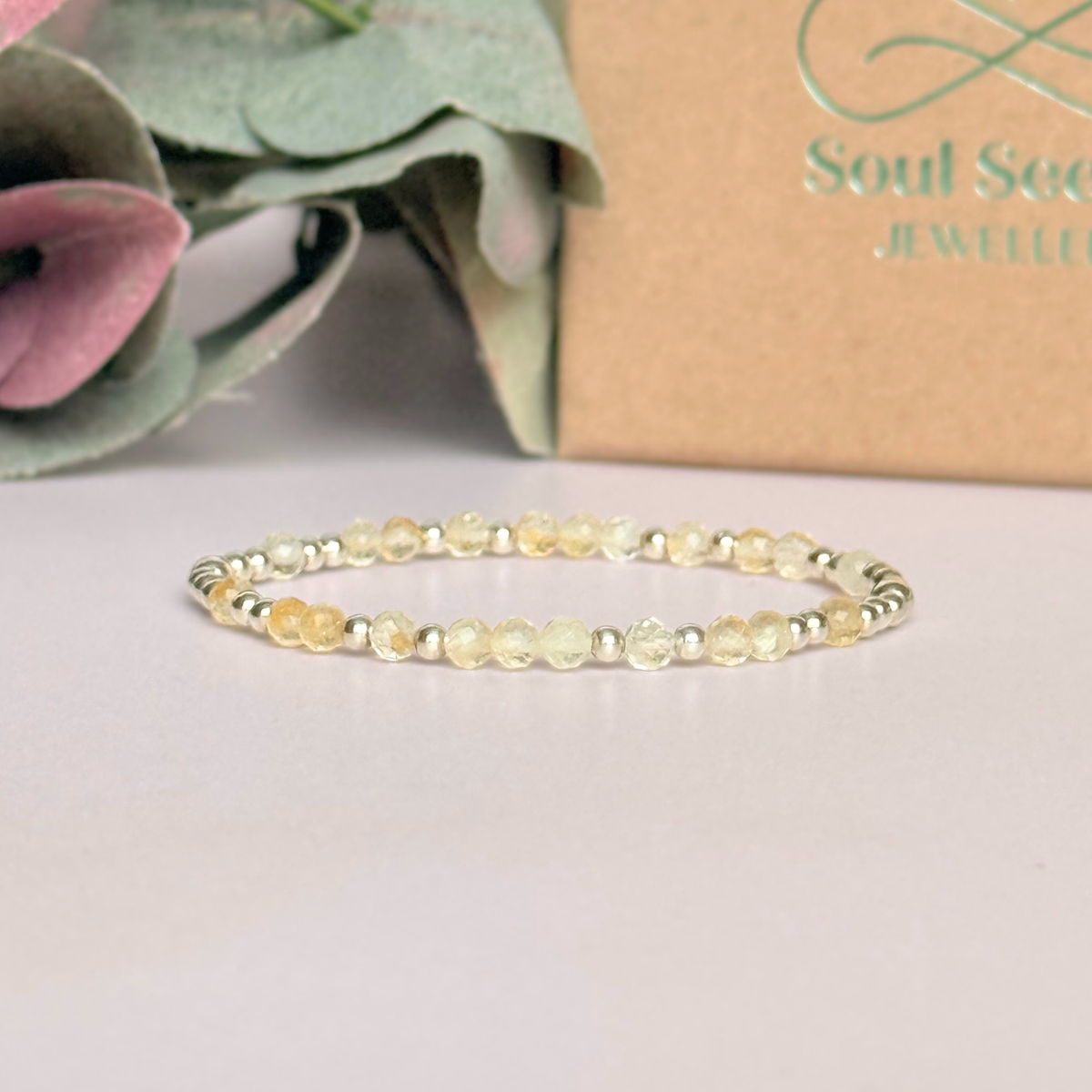 Sterling Silver Citrine November Birthstone Bracelet