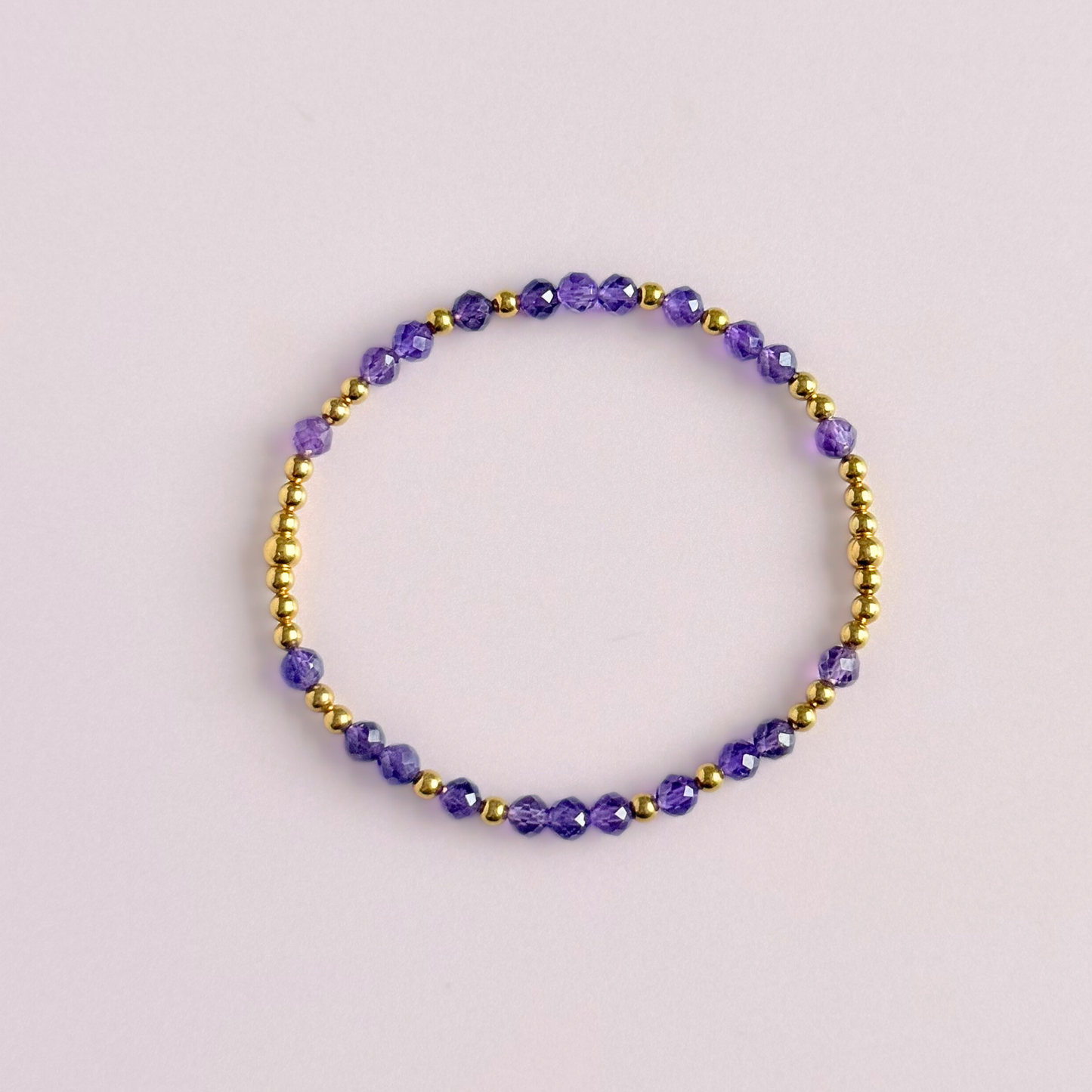 Gold Vermeil Amethyst February Birthstone Bracelet