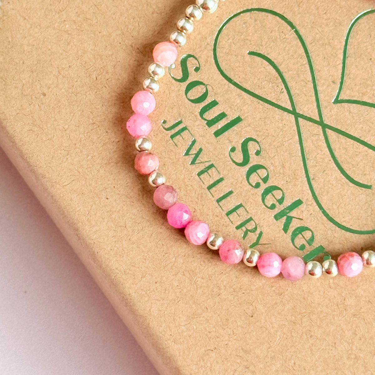Sterling Silver Pink Tourmaline October Birthstone Bracelet