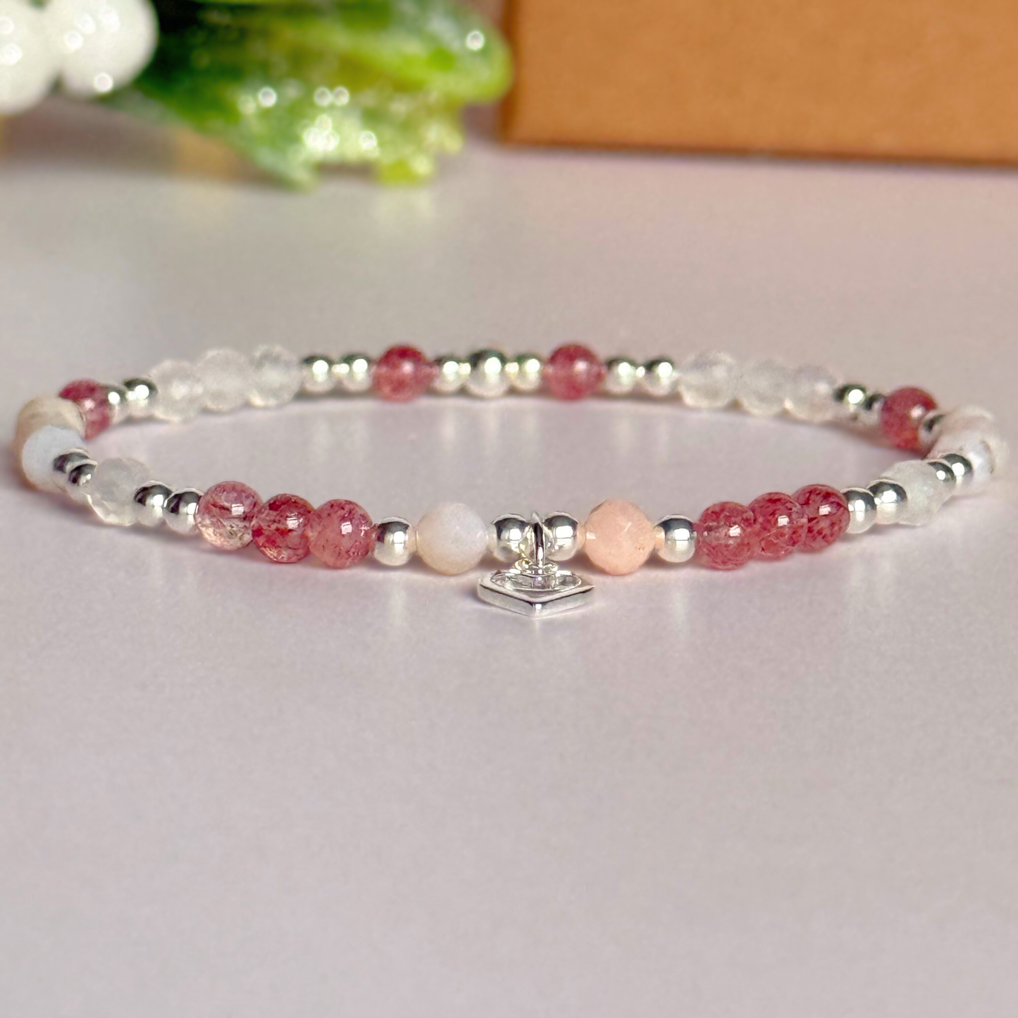 ‘In My Soft Girl Era’ heart charm crystal bracelet