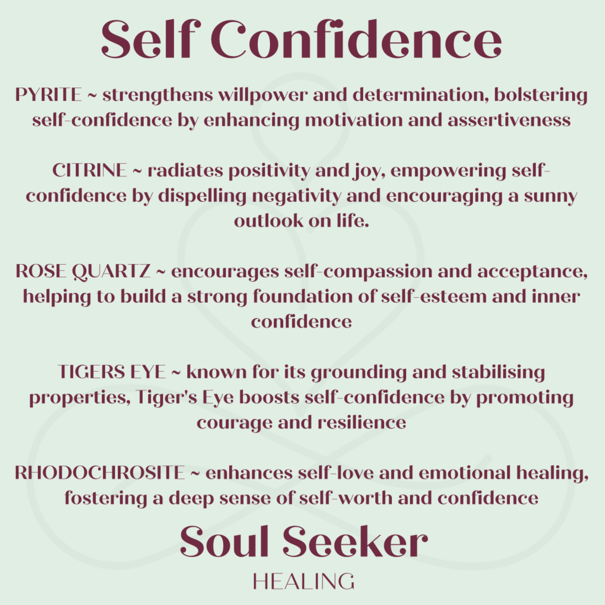 Self confidence crystals, crystals for confidence, confidence boost