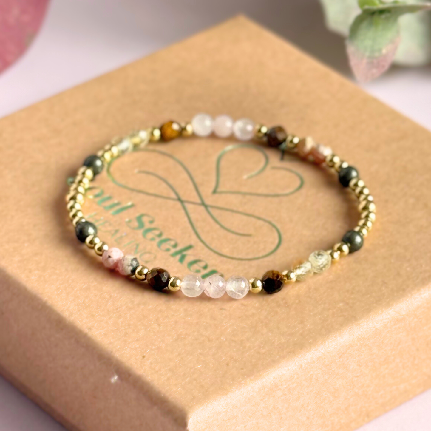 Gold vermeil crystal self confidence bracelet