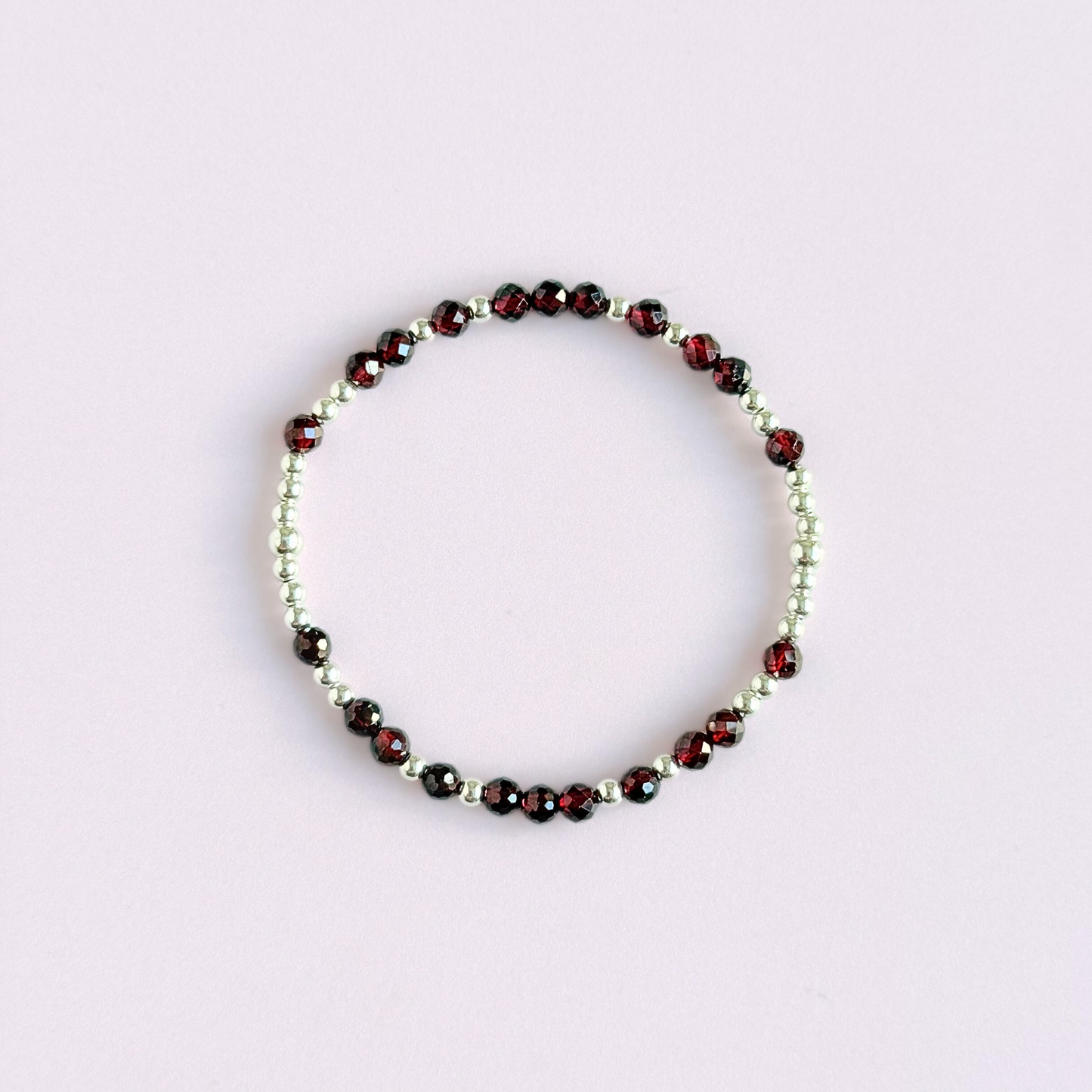 Sterling Silver Garnet January Birthstone Bracelet
