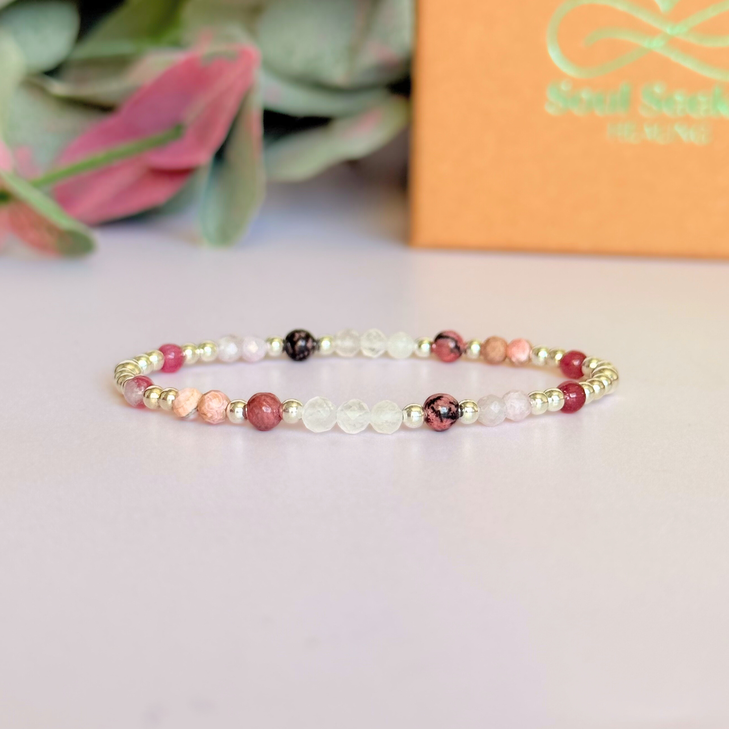 Sterling silver crystal self love bracelet