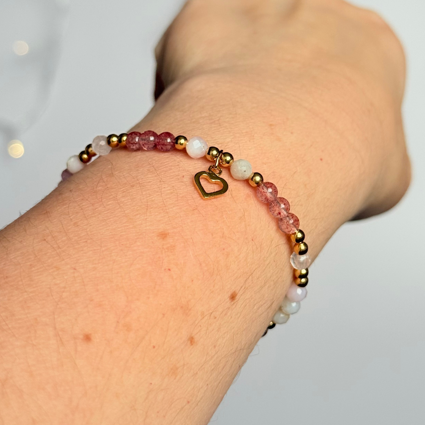 ‘In My Soft Girl Era’ heart charm crystal bracelet