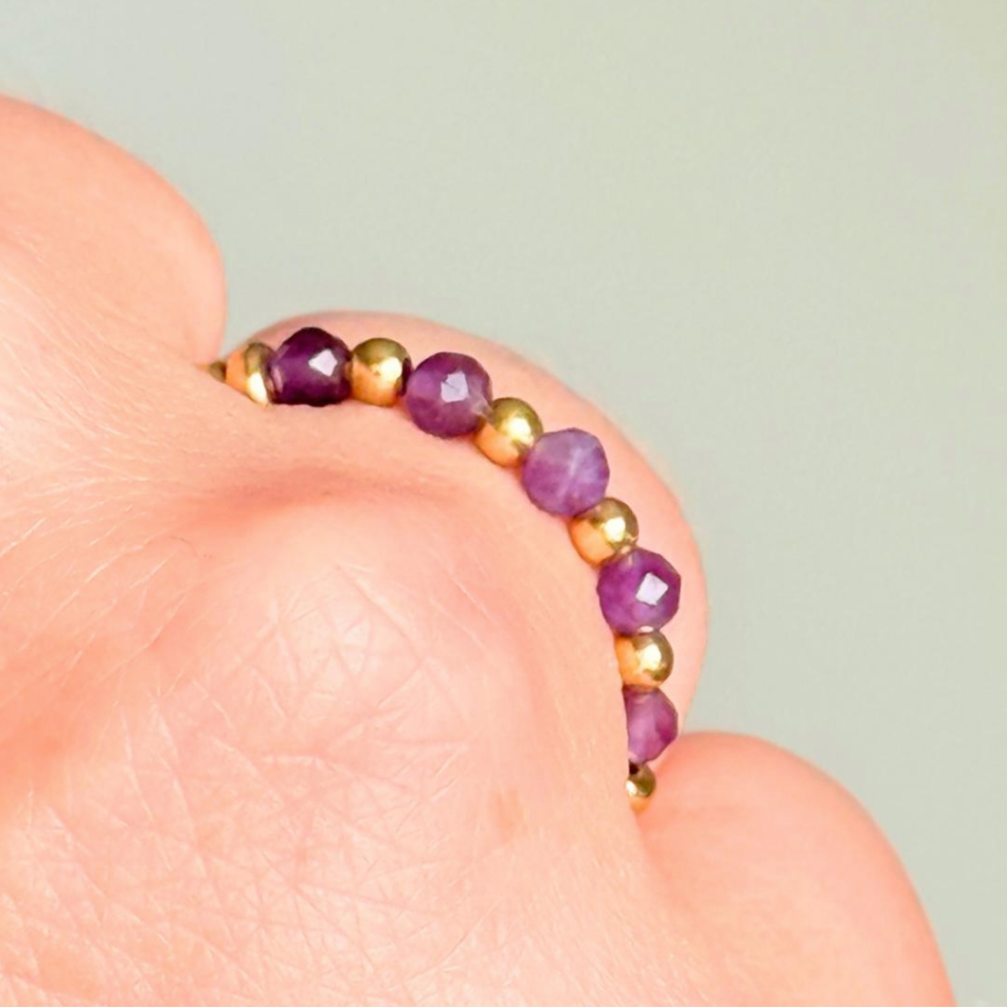 Dainty amethyst gold vermeil ring