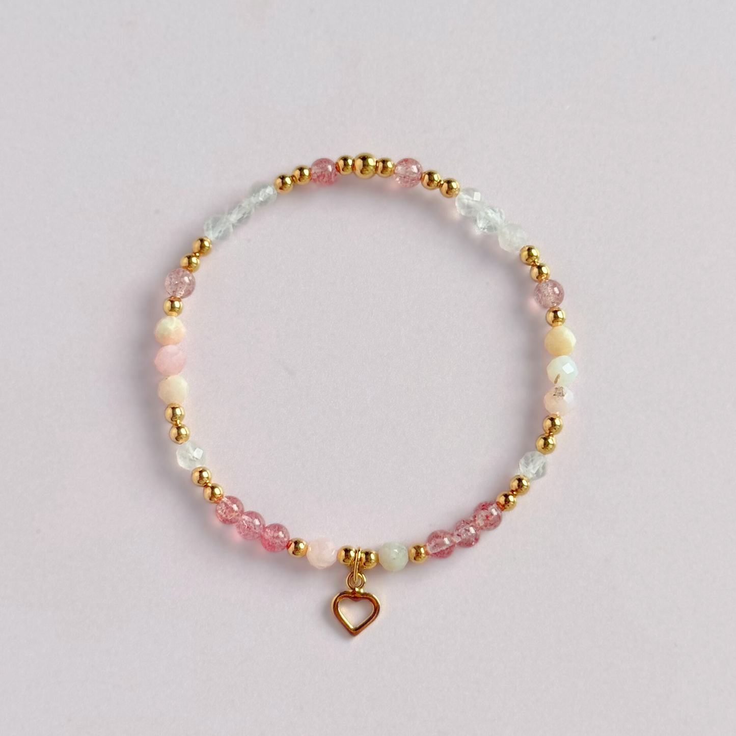 ‘In My Soft Girl Era’ heart charm crystal bracelet