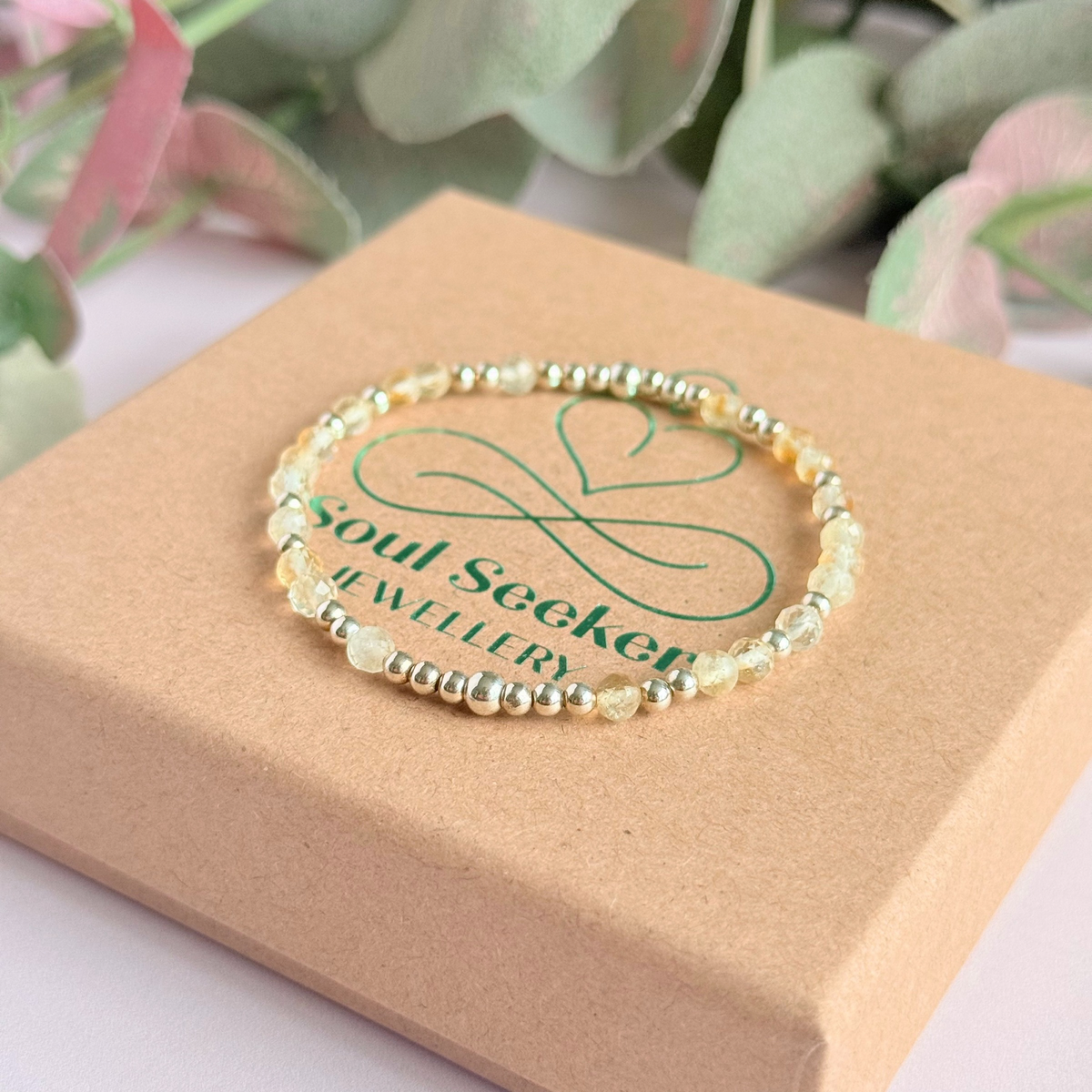 Sterling Silver Citrine November Birthstone Bracelet