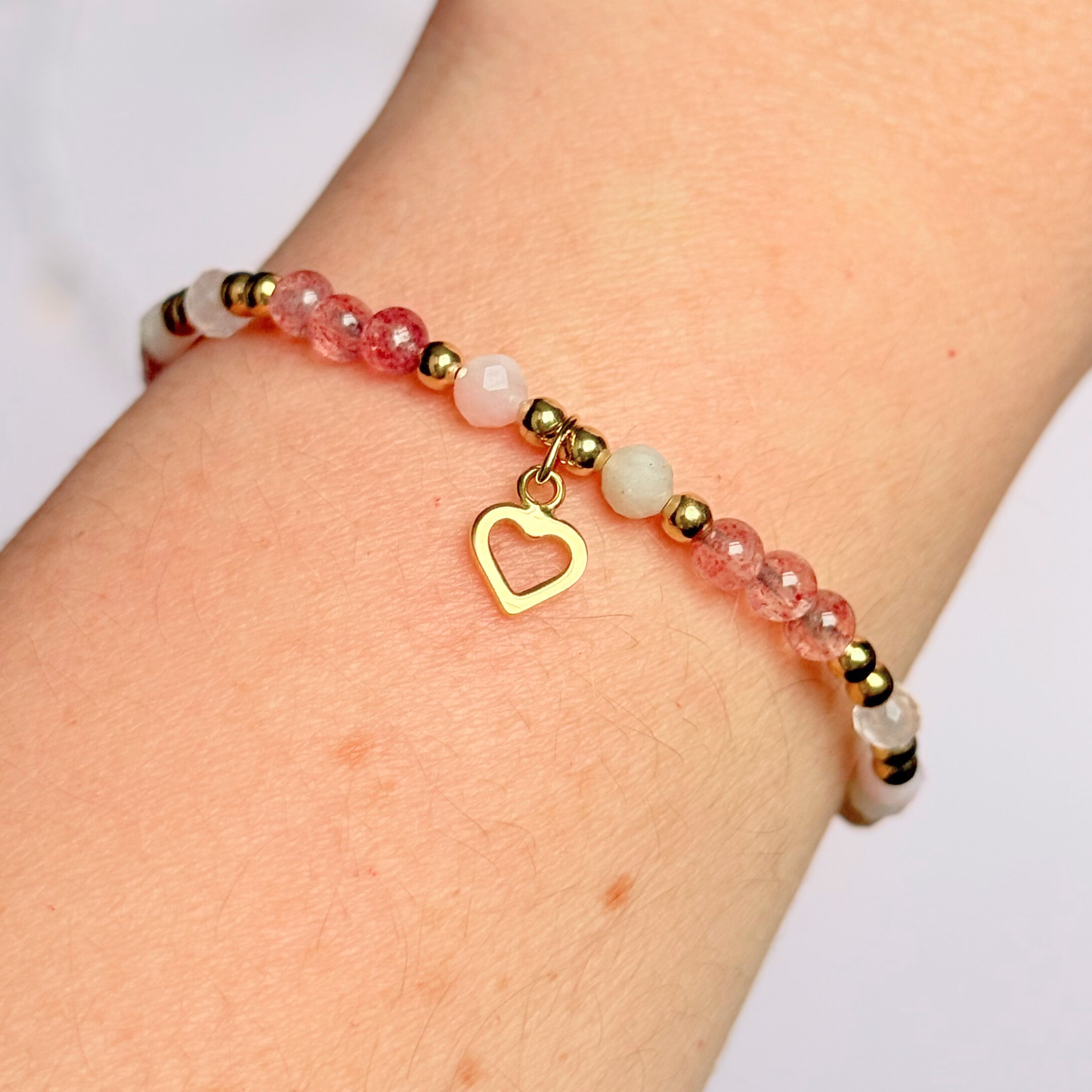 ‘In My Soft Girl Era’ heart charm crystal bracelet