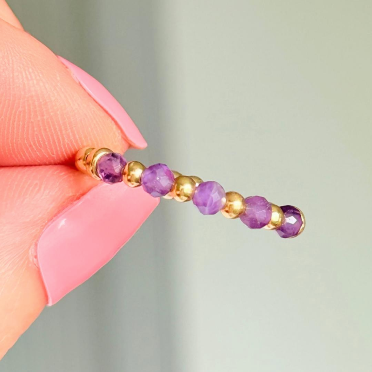 Dainty amethyst gold vermeil ring