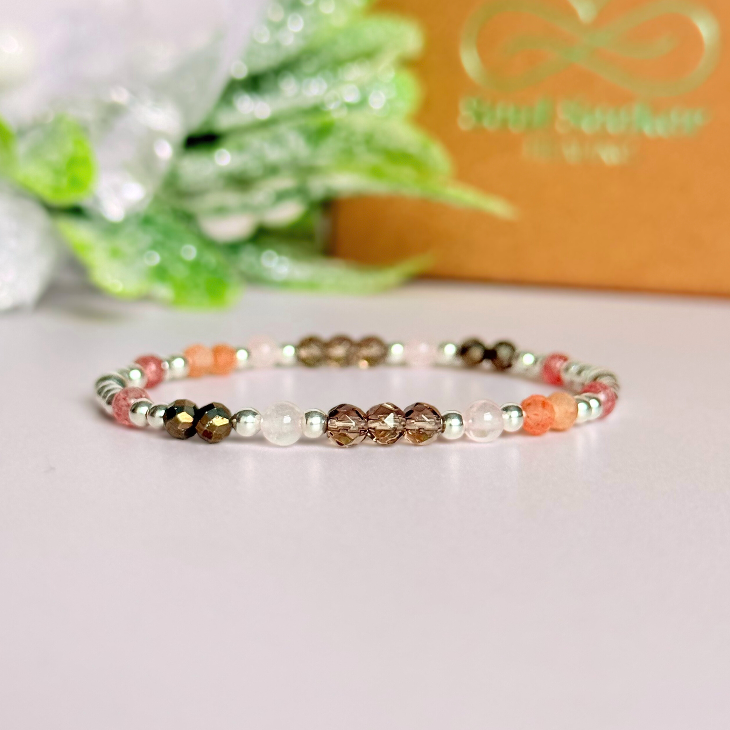 Fireside Glow inspired Winter crystal bracelet