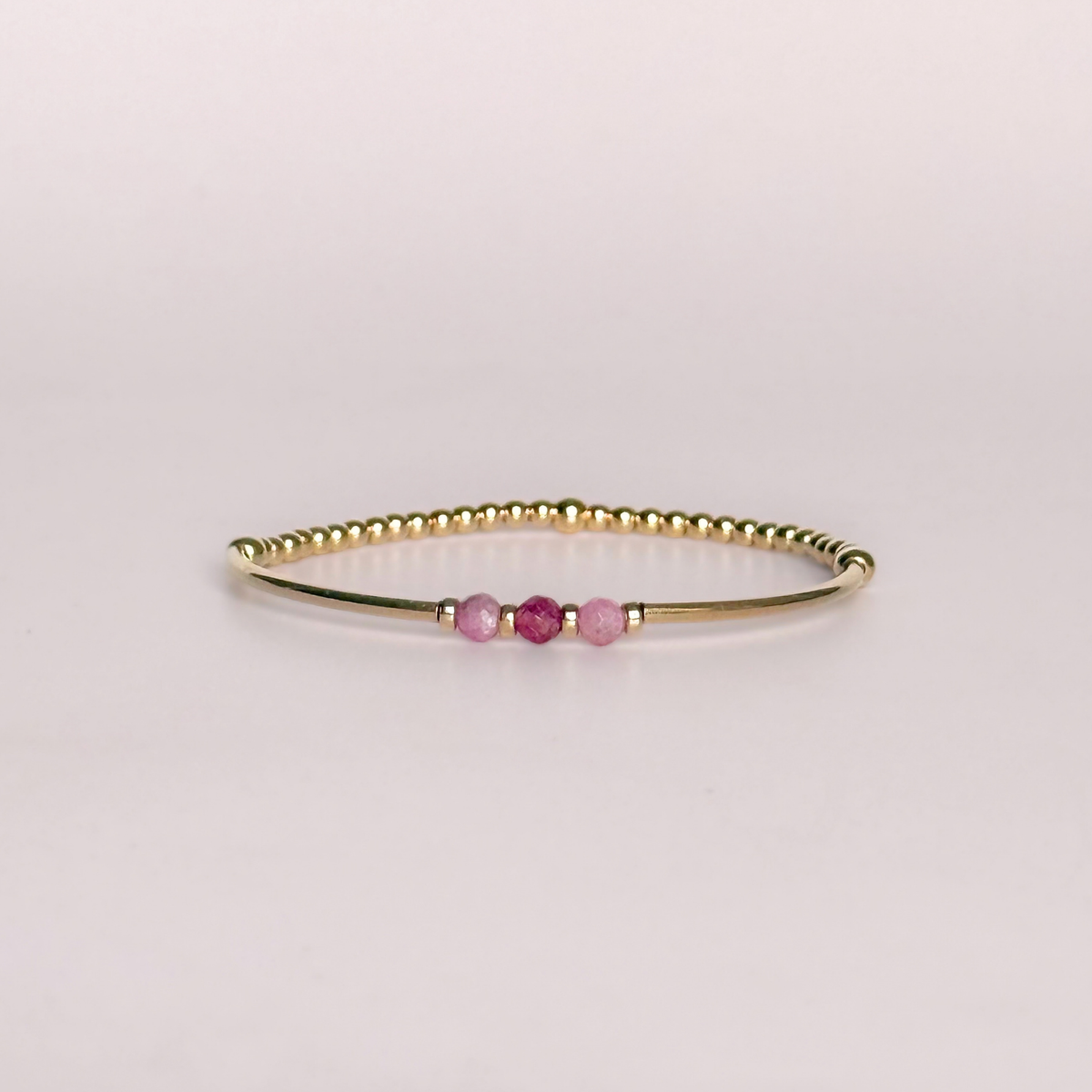 October Birthstone Milestone Birthday Gold Filled Pink Tourmaline Bracelet