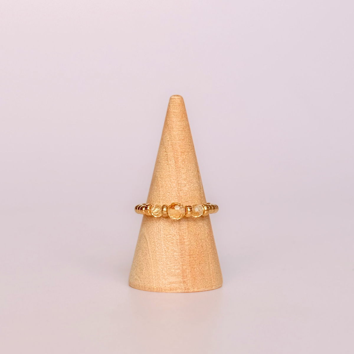 Citrine crystal trilogy gold vermeil ring