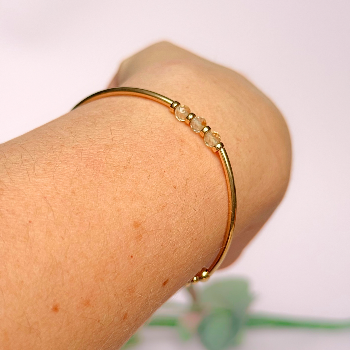 November Birthstone Milestone Birthday Gold Filled Citrine Bracelet