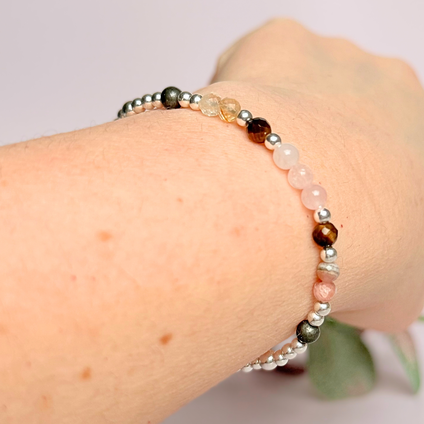 Sterling Silver crystal self confidence bracelet
