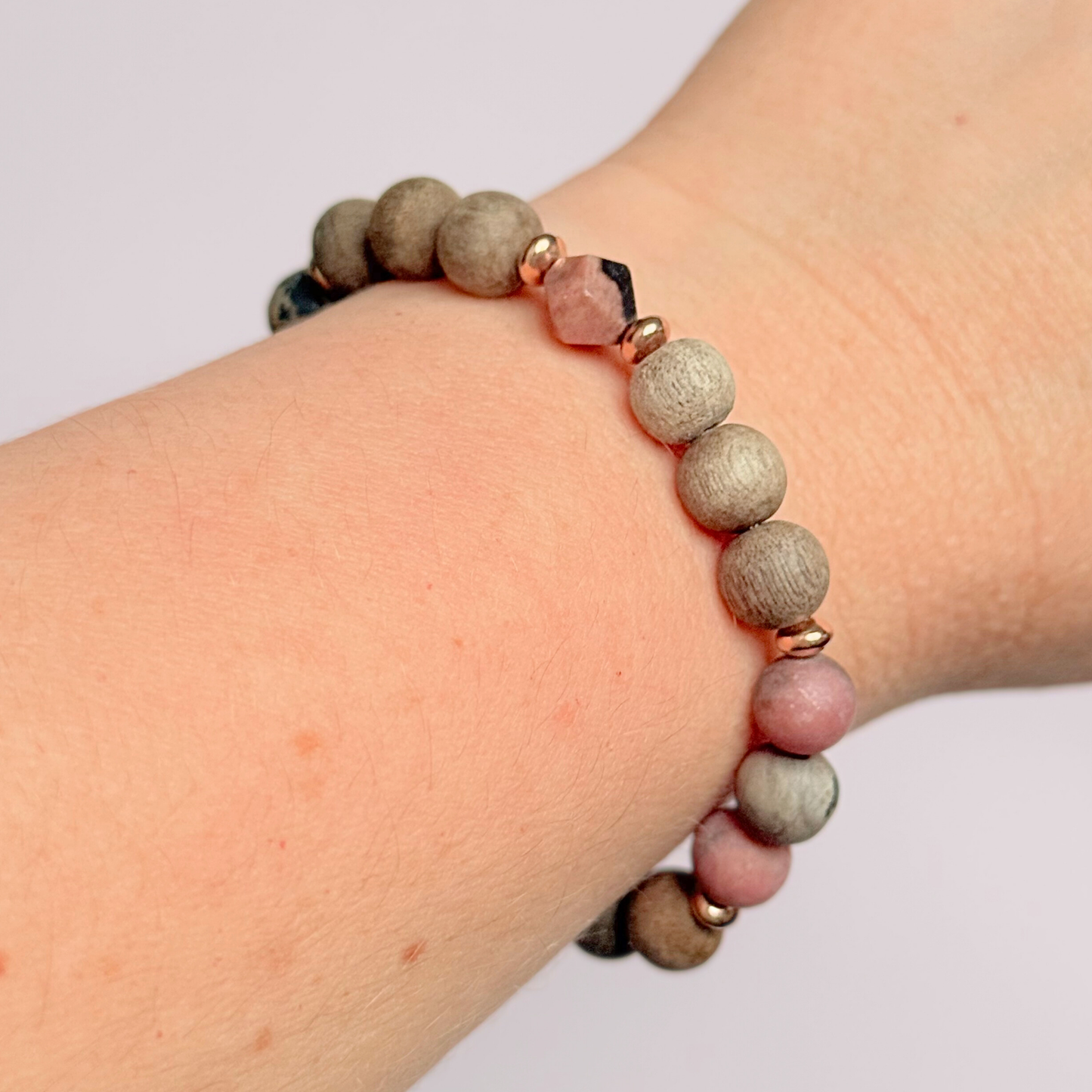 Rhodonite essential oil aromatherapy diffuser bracelet