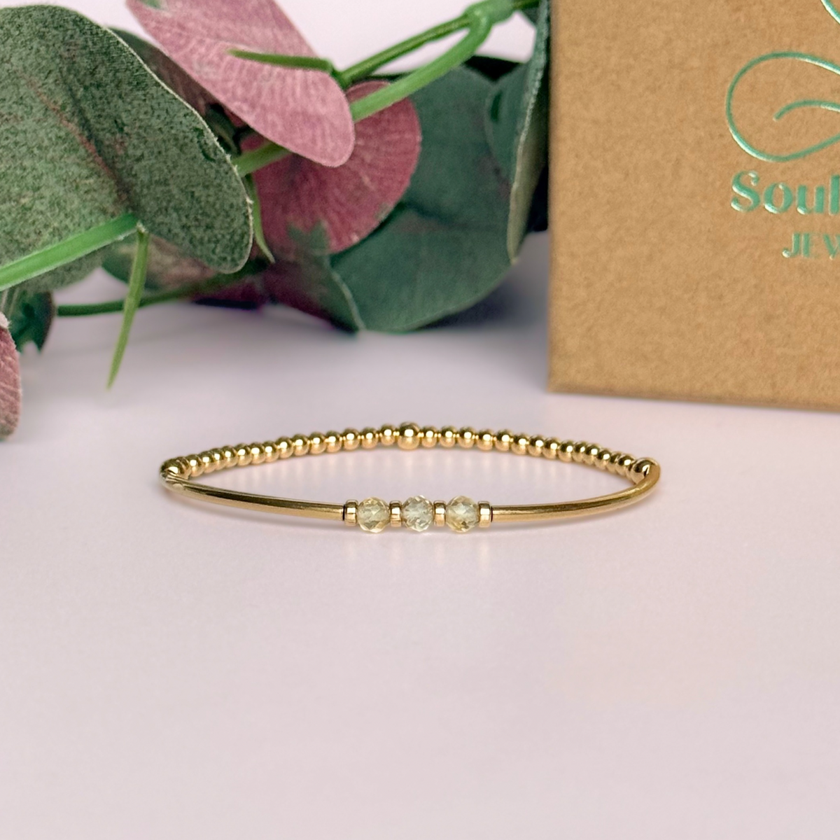 November Birthstone Milestone Birthday Gold Filled Citrine Bracelet