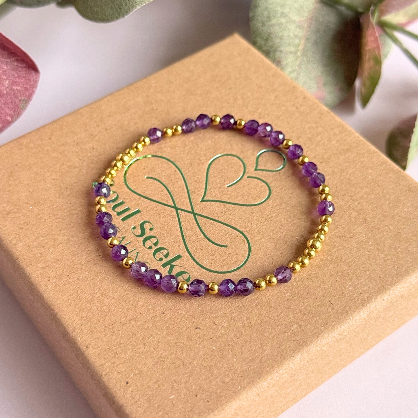 Gold Vermeil Amethyst February Birthstone Bracelet