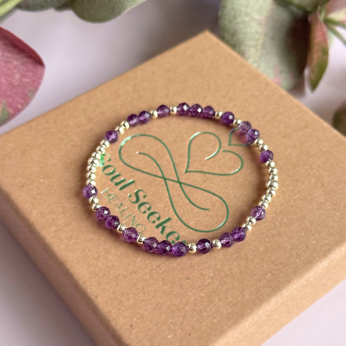 Sterling Silver Amethyst February Birthstone Bracelet