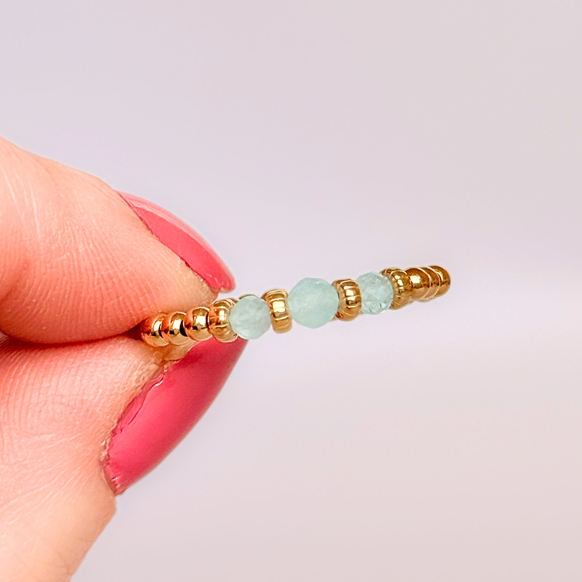 Aquamarine crystal trilogy gold vermeil ring