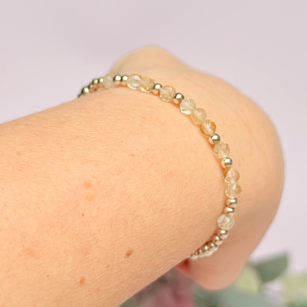 Sterling Silver Citrine November Birthstone Bracelet