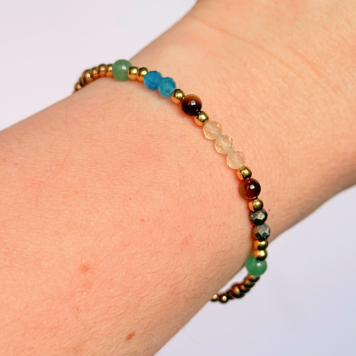 Gold vermeil crystal manifestation bracelet