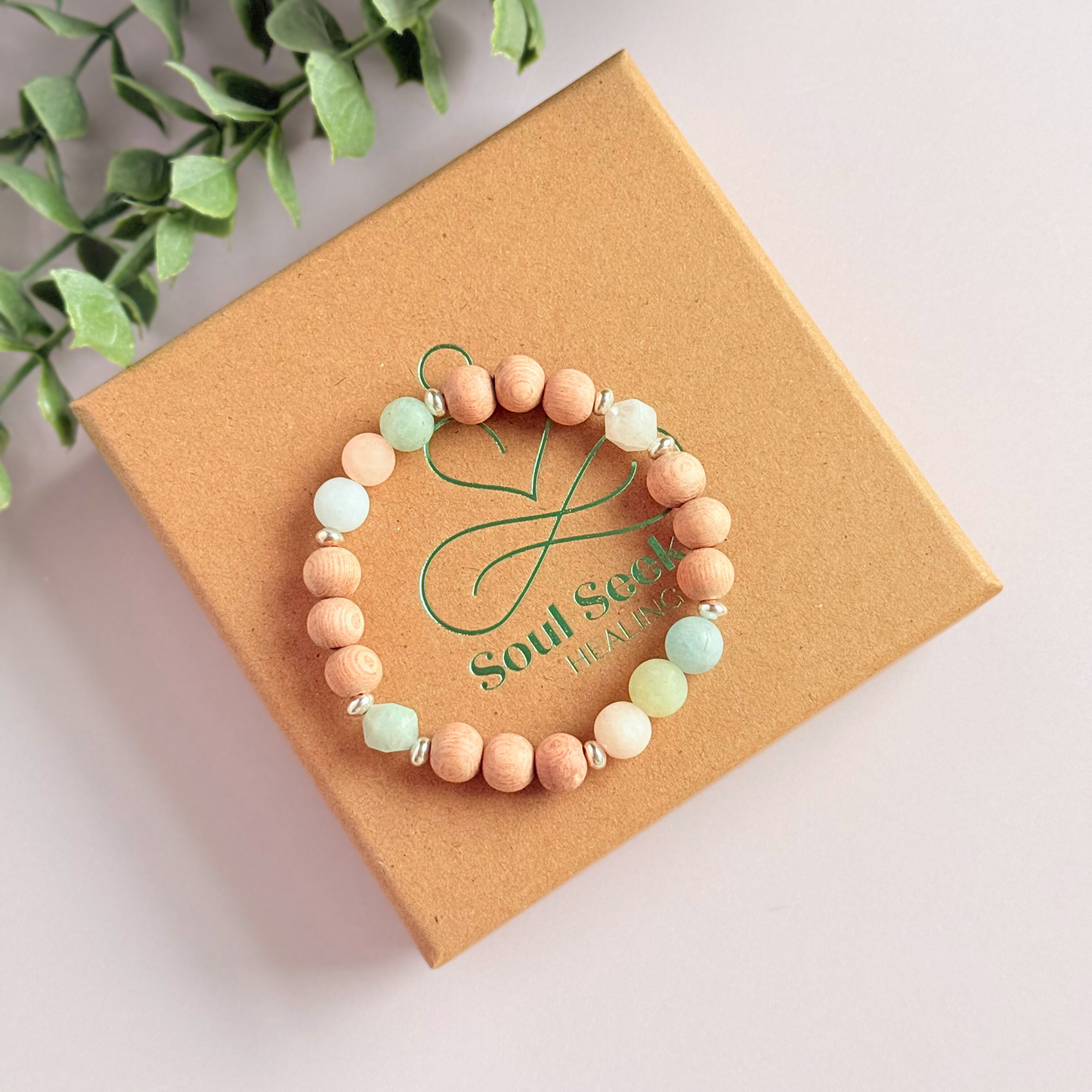 Morganite essential oil aromatherapy diffuser bracelet