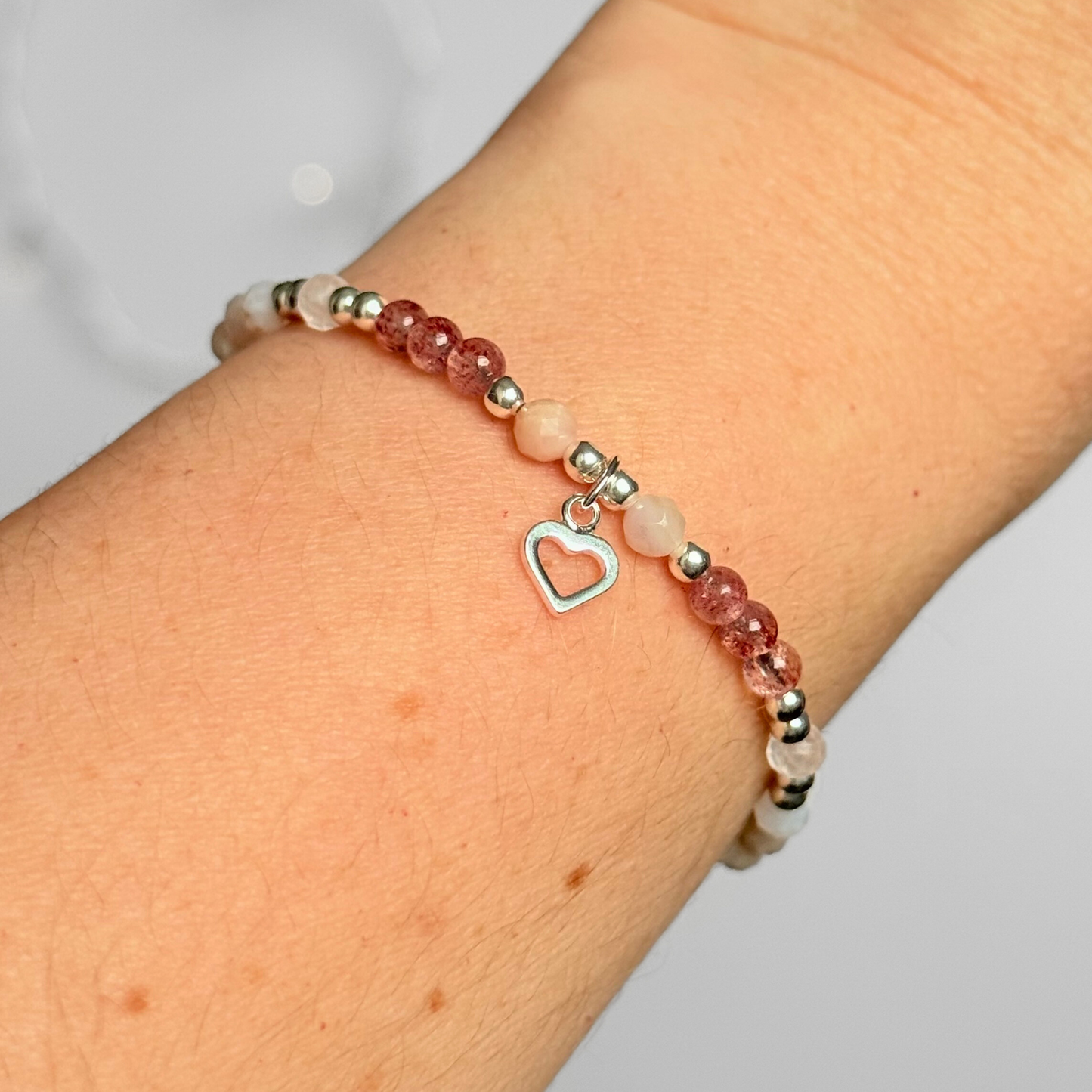 ‘In My Soft Girl Era’ heart charm crystal bracelet