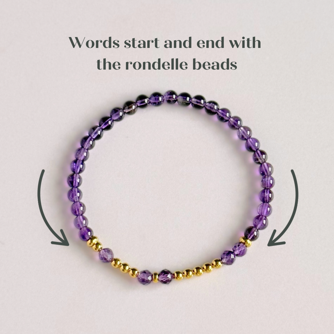 ‘Let them’’ amethyst crystal morse code bracelet