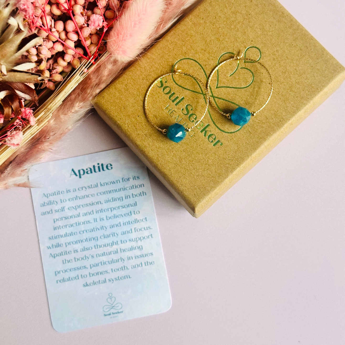 Gold filled apatite hoop earrings, crystal healing minimalist jewellery, teal blue genuine gemstone drop earrings, dainty dangly earrings
