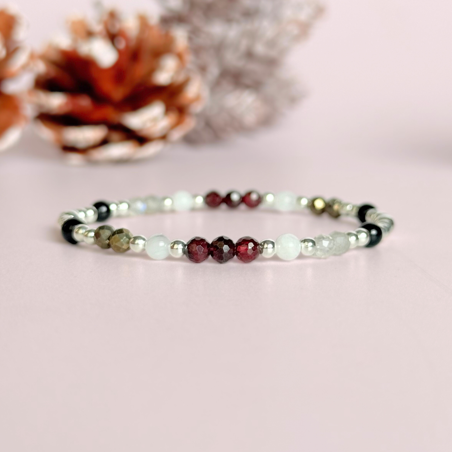 Winter Solstice inspired crystal bracelet