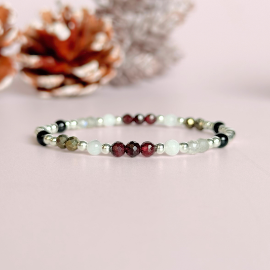 Winter Solstice inspired crystal bracelet