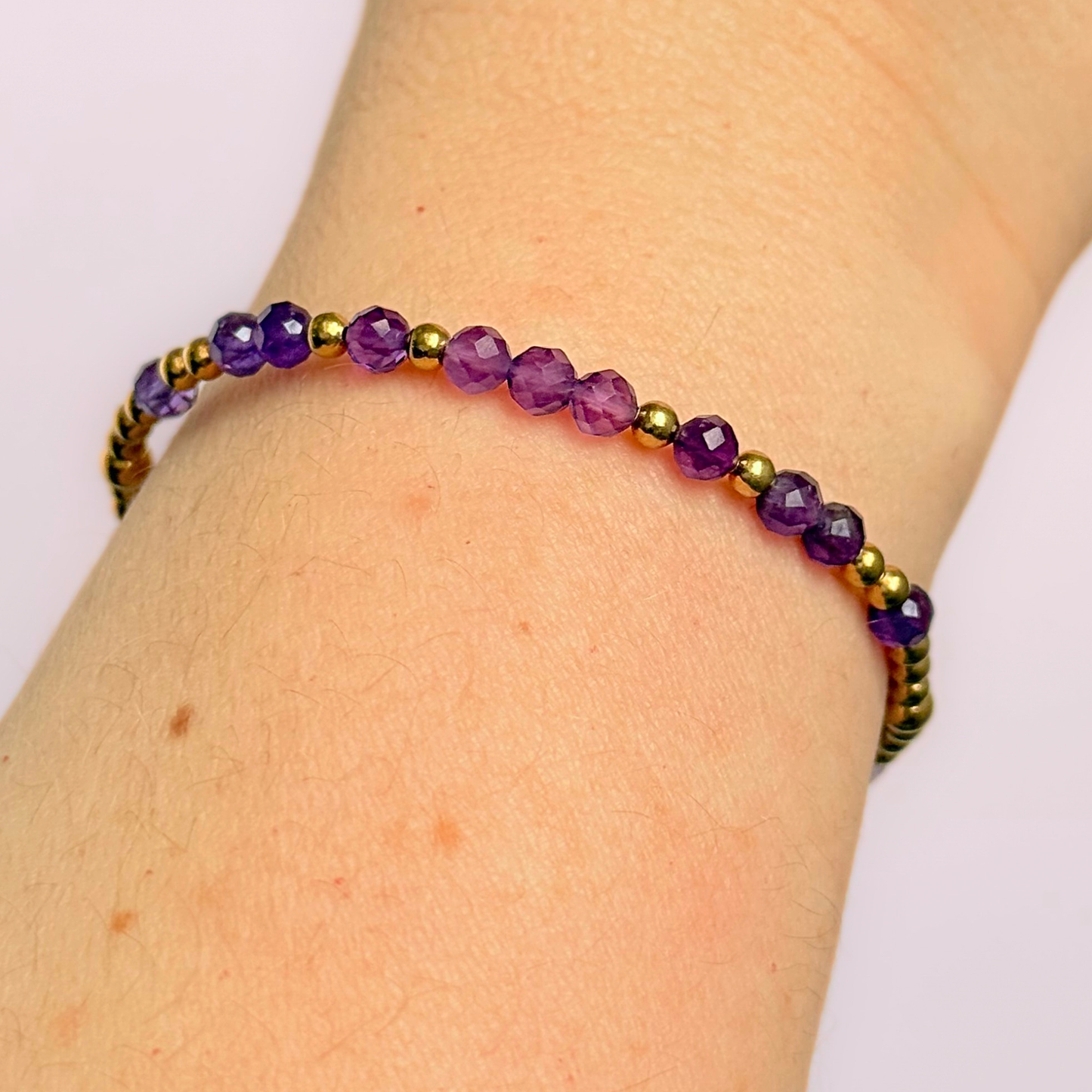 Gold Vermeil Amethyst February Birthstone Bracelet