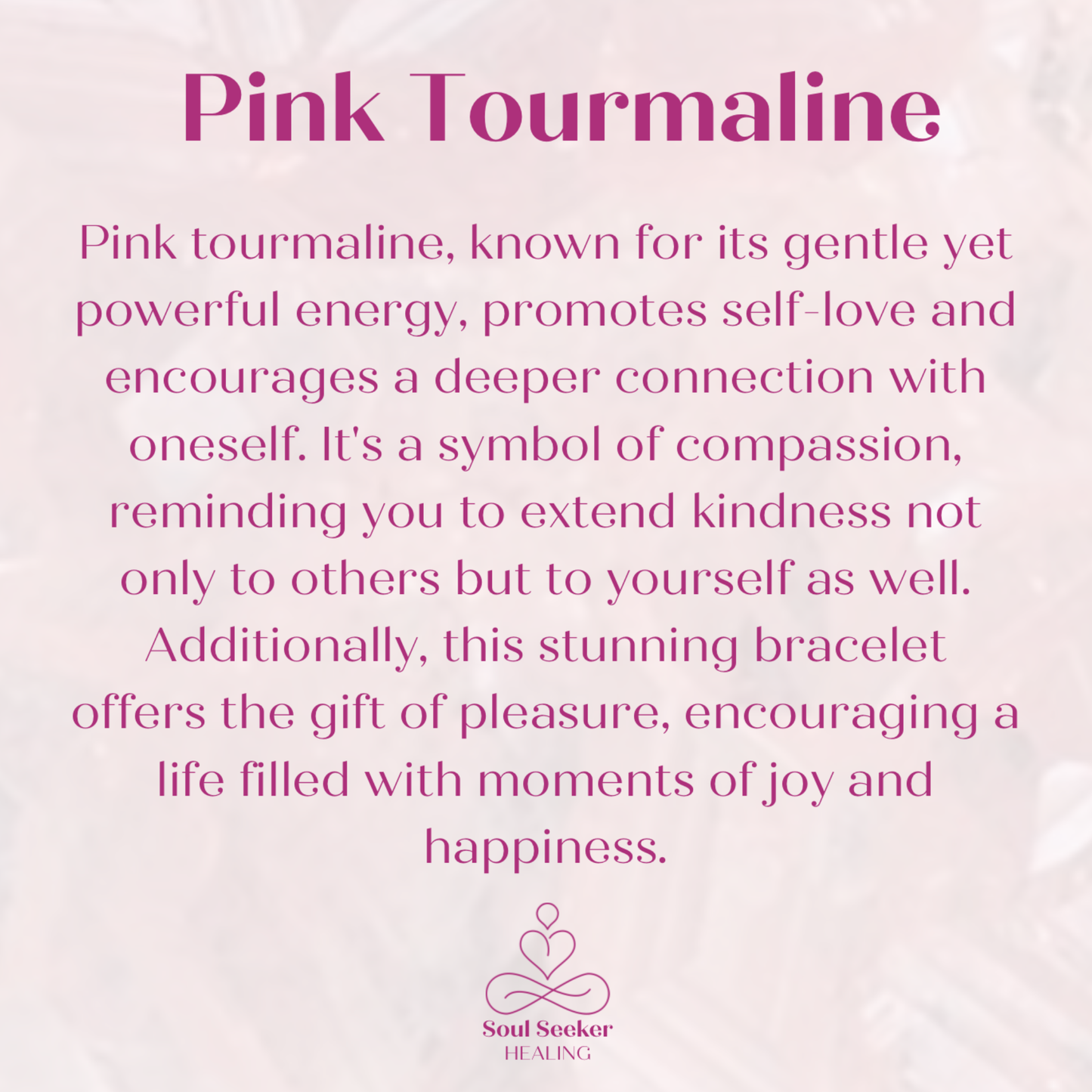 “I Am Enough’’ pink tourmaline crystal morse code bracelet