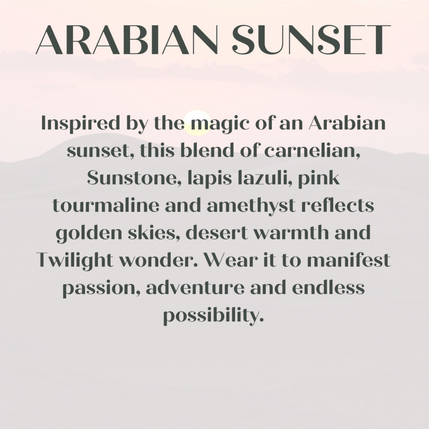 ‘Arabian Sunset' silver summer themed crystal bracelet