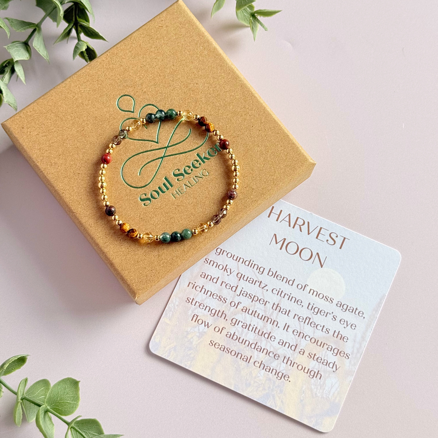 ‘Harvest Moon’ autumn inspired crystal bracelet