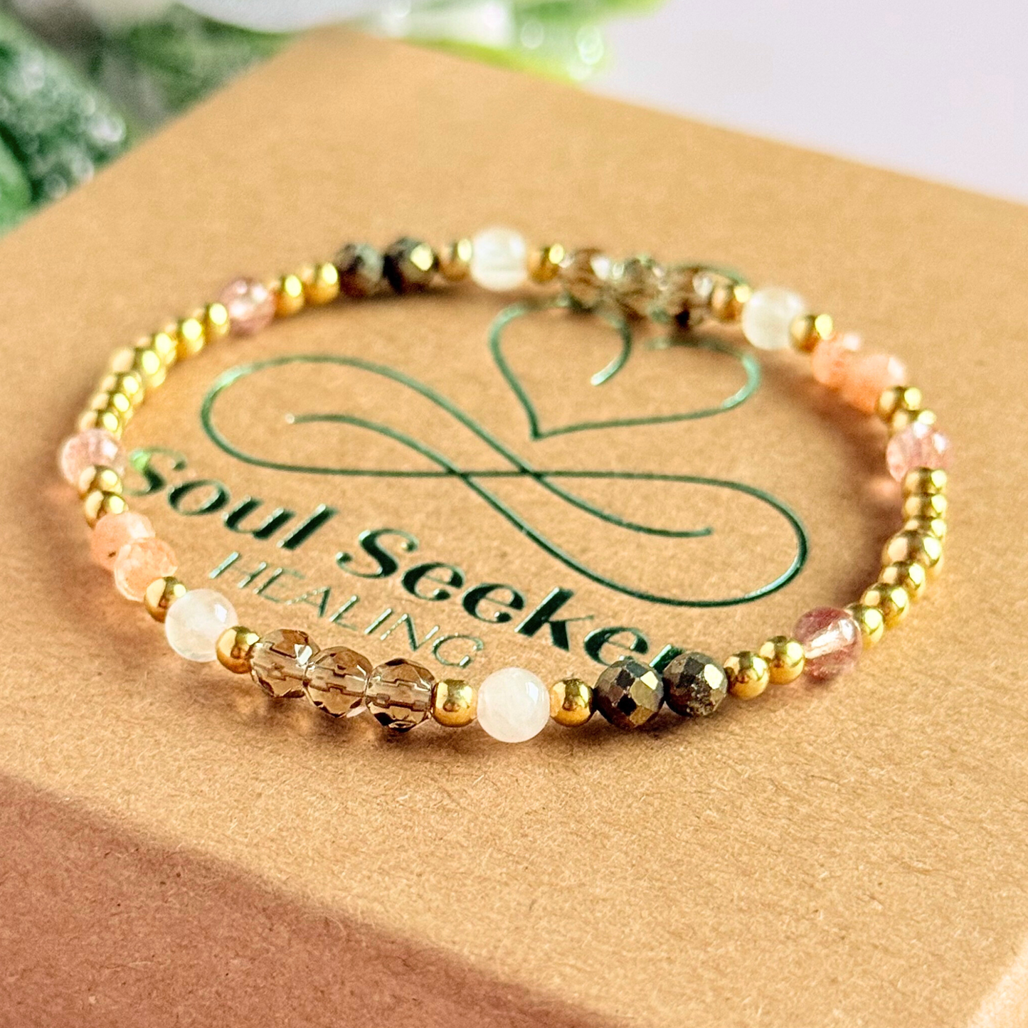 Fireside Glow inspired Winter crystal bracelet