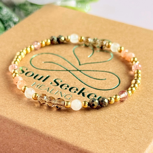 Fireside Glow inspired Winter crystal bracelet