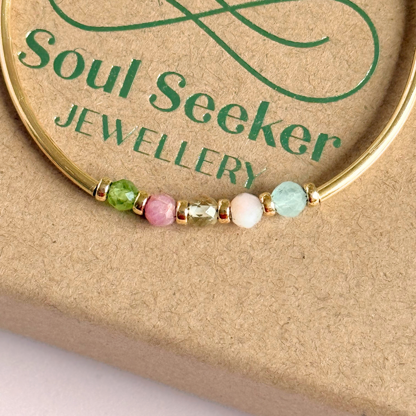 Personalised Custom Family Birthstone Gold Filled Crystal Bracelet