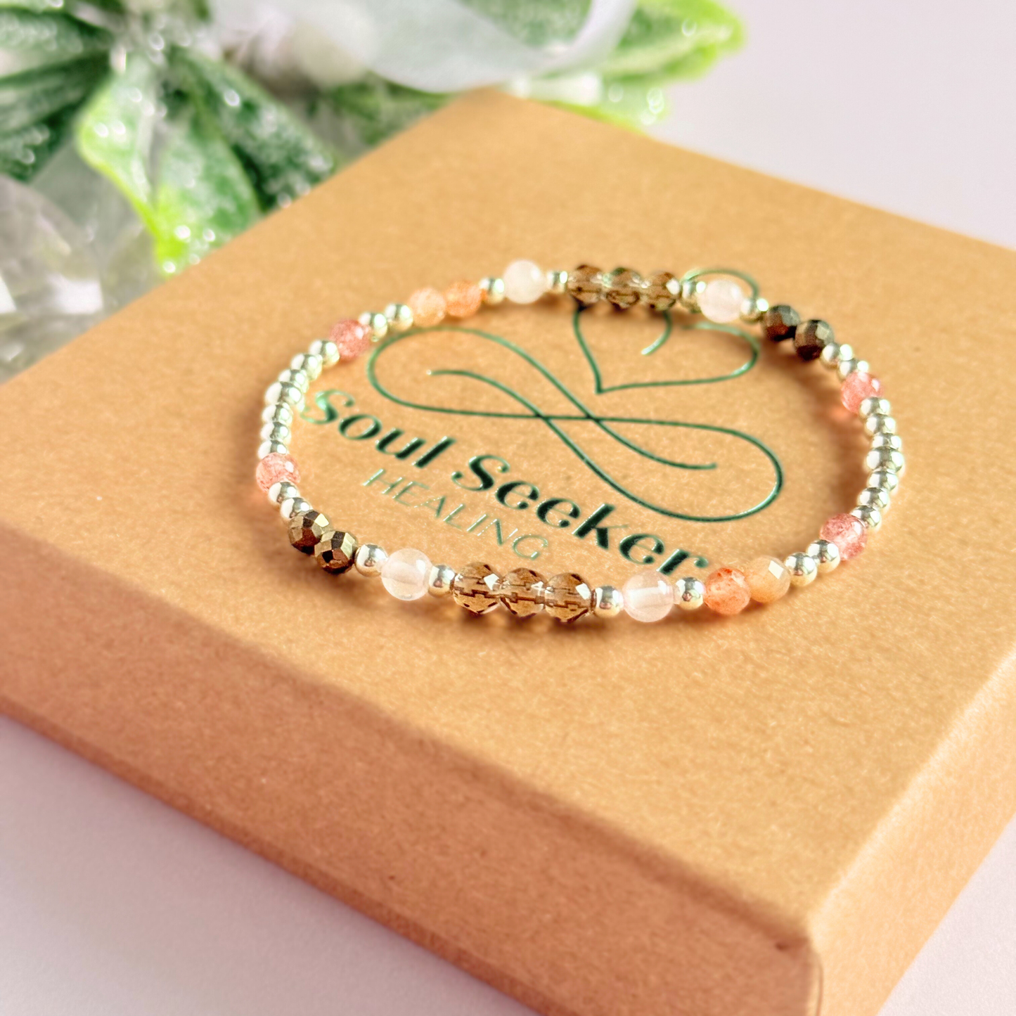 Fireside Glow inspired Winter crystal bracelet