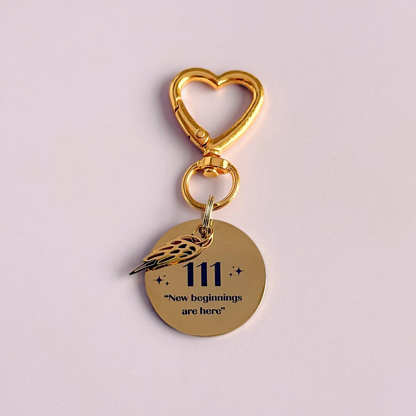 111 Angel Number Keyring / Bag Charm With Optional Crystal