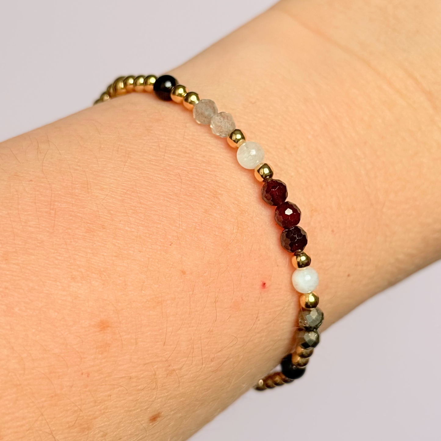 Winter Solstice inspired crystal bracelet