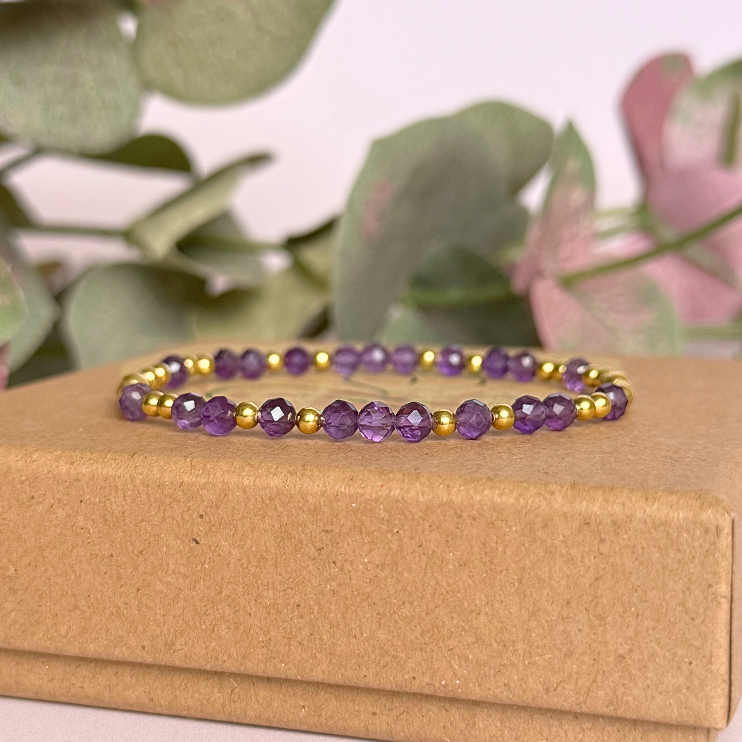 Gold Vermeil Amethyst February Birthstone Bracelet