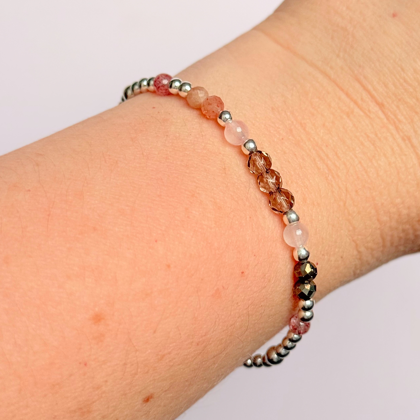 Fireside Glow inspired Winter crystal bracelet