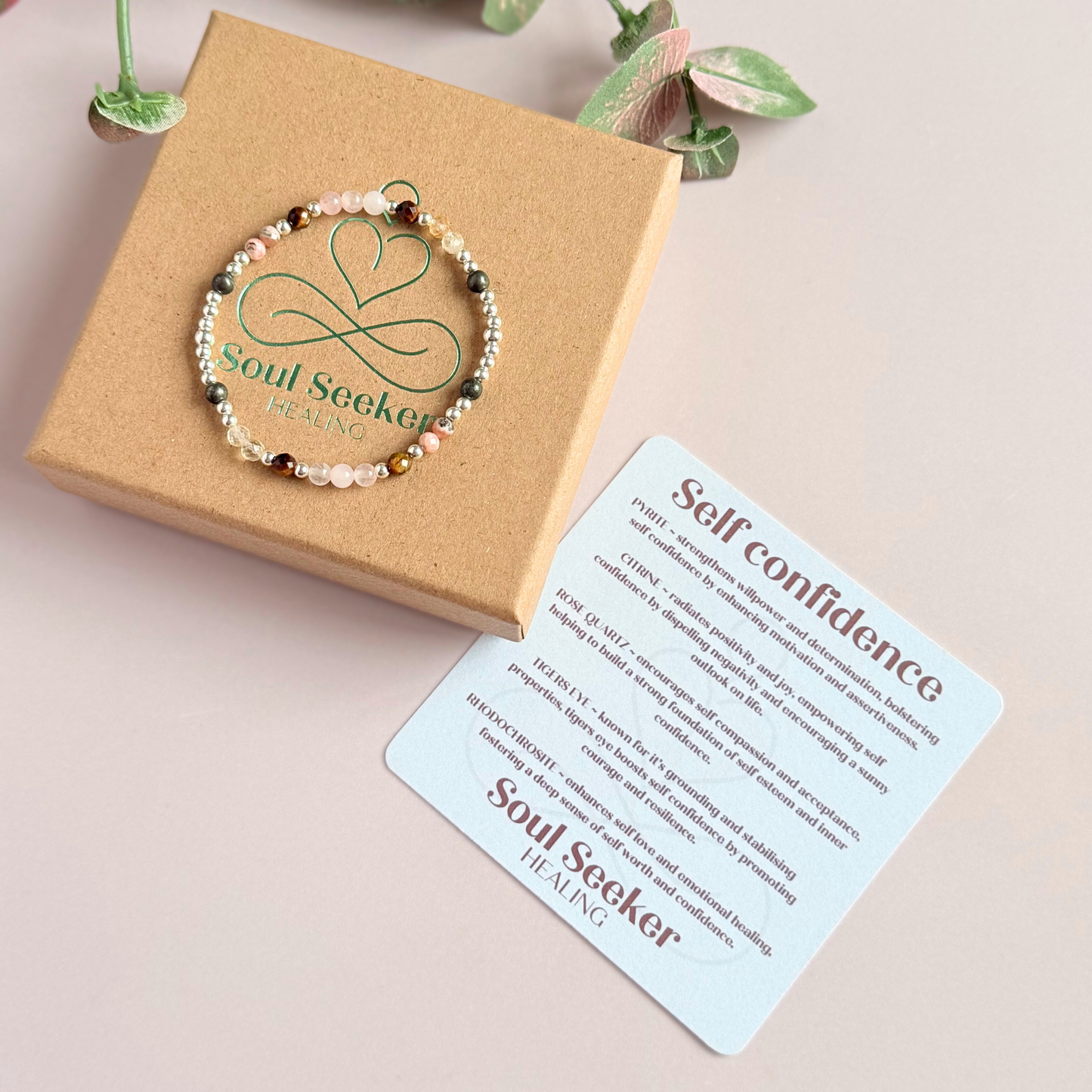 Sterling Silver crystal self confidence bracelet
