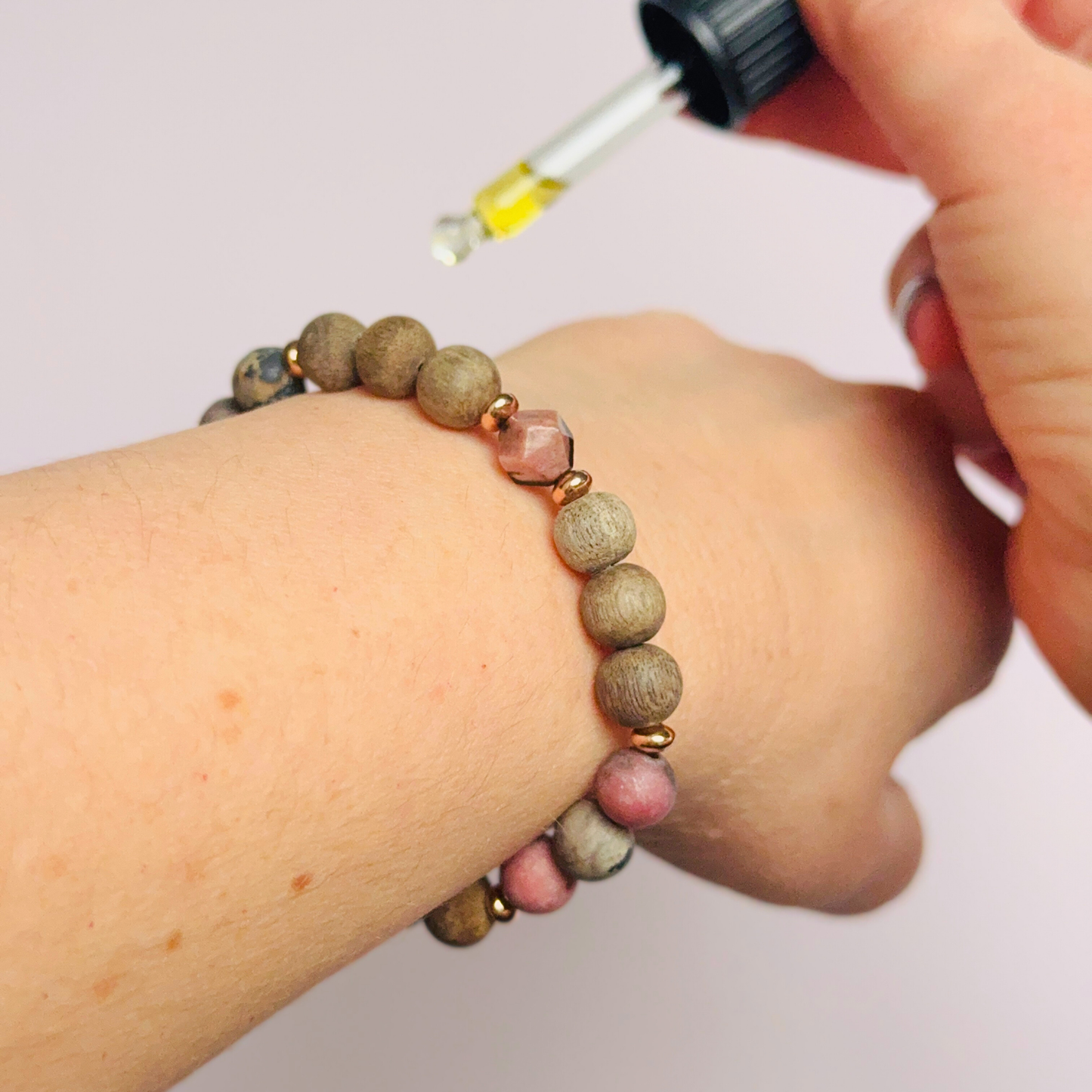 Rhodonite essential oil aromatherapy diffuser bracelet