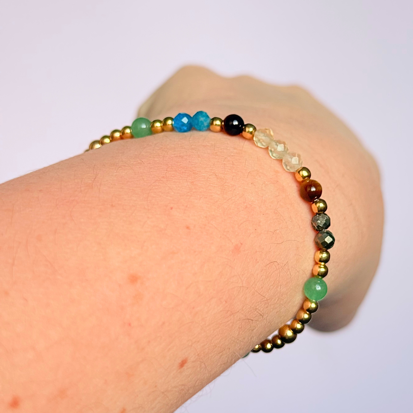 Gold vermeil crystal manifestation bracelet