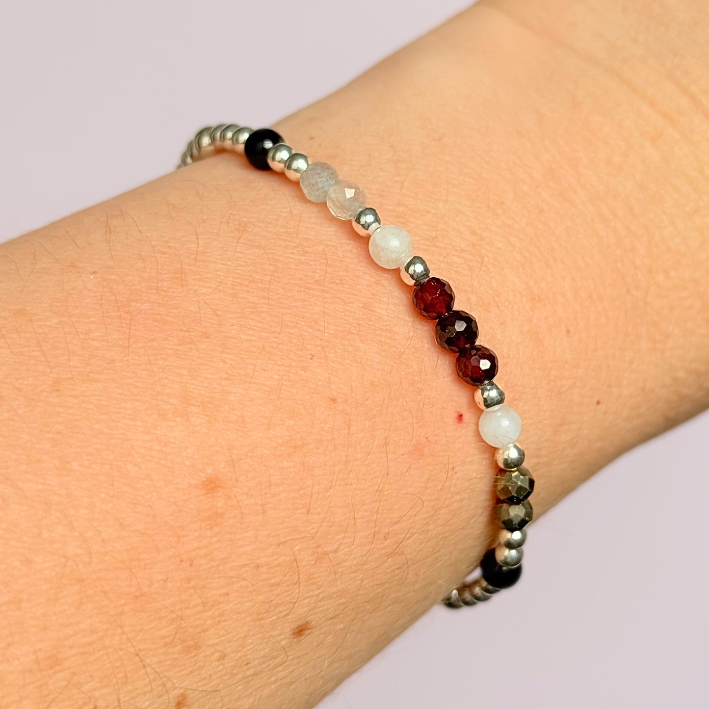 Winter Solstice inspired crystal bracelet